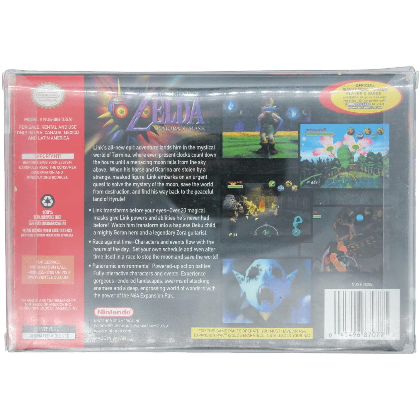 The Legend Of Zelda: Majora's Mask + Box + Manual + Clear Case - Image 2