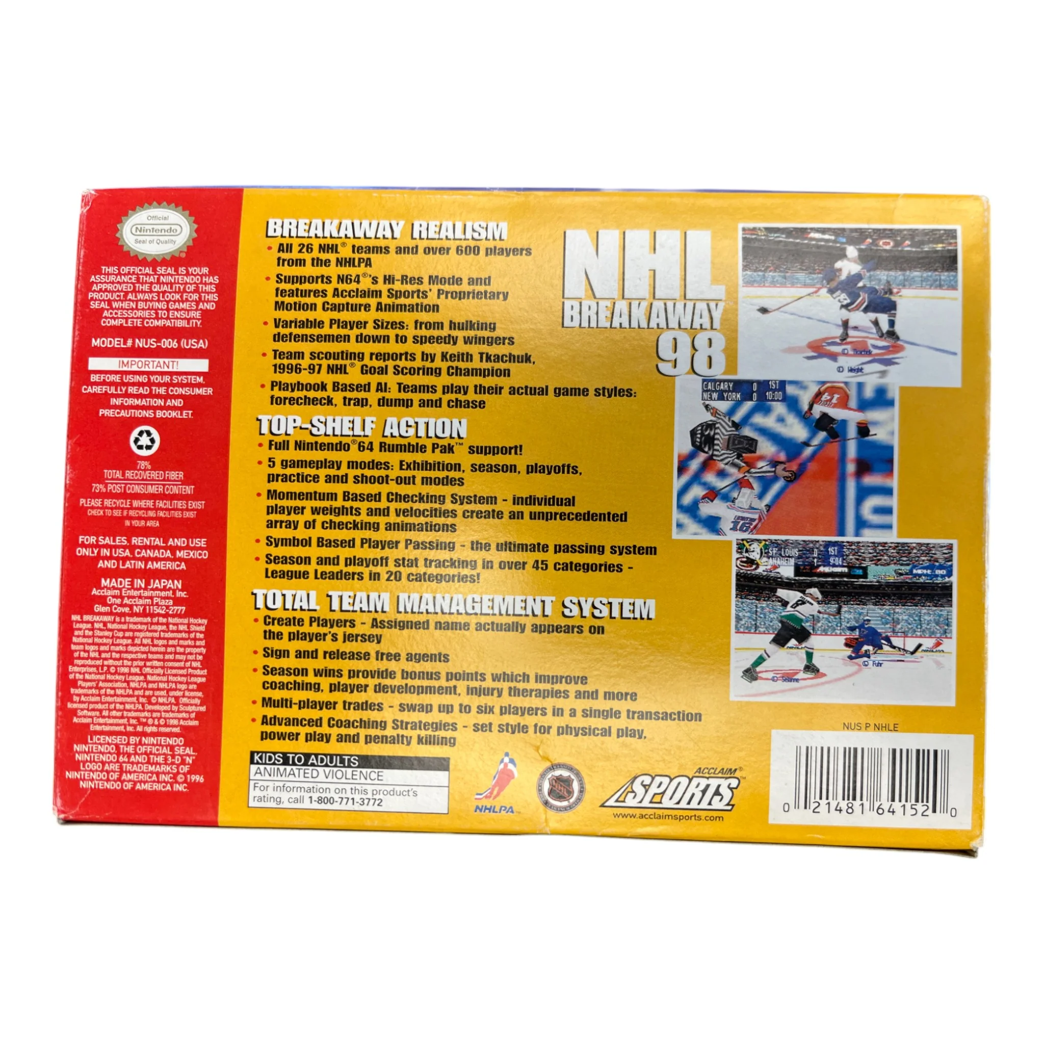 NHL Breakaway 98 (N64) - Image 2