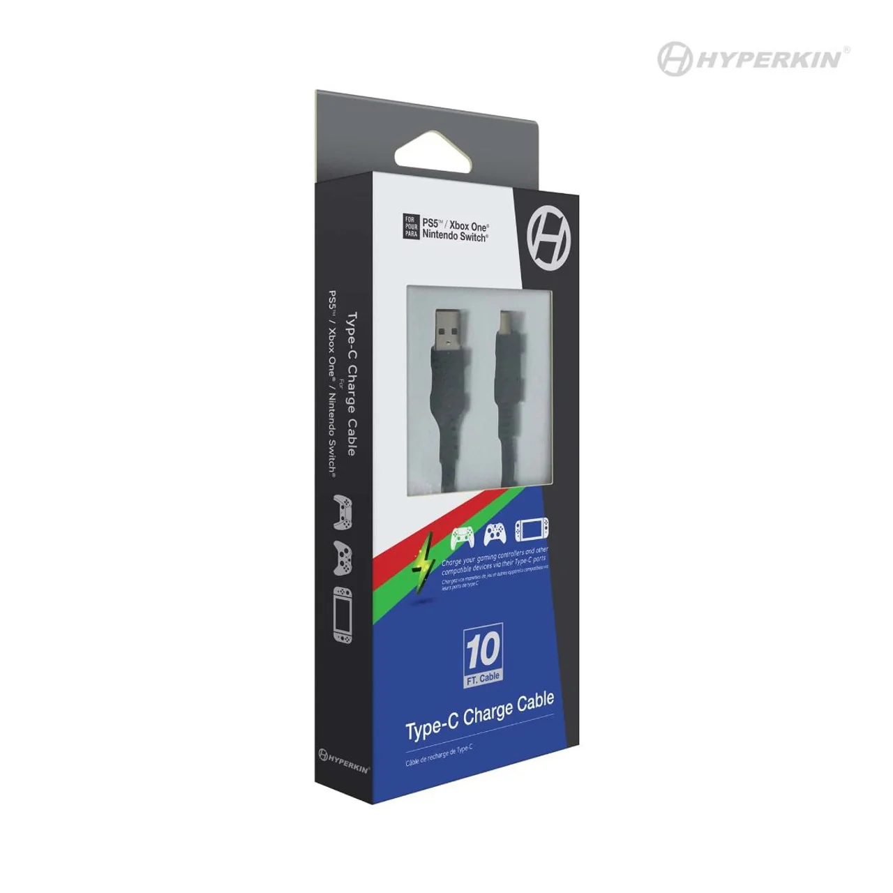 PS5/XboxOne/Switch 10 ft. Type-C Charge Cable