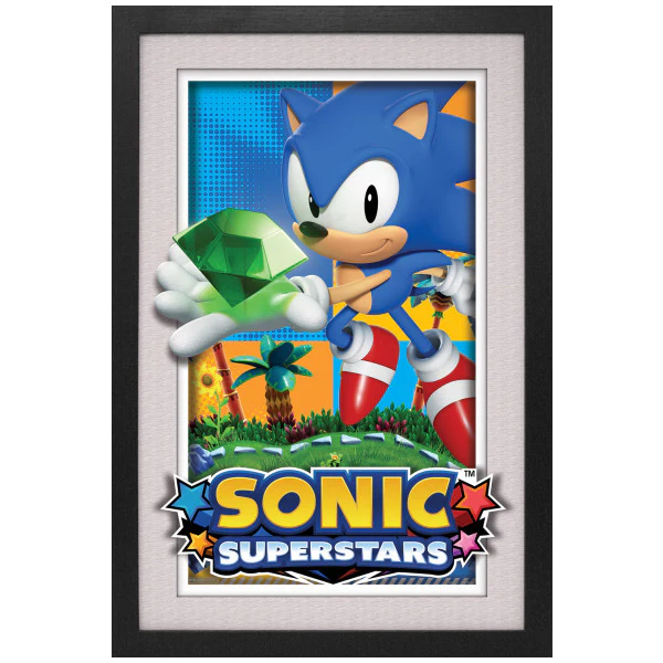 Sonic Superstars New Thrills 11″x17″ Faux Matte Framed Print (Glass)