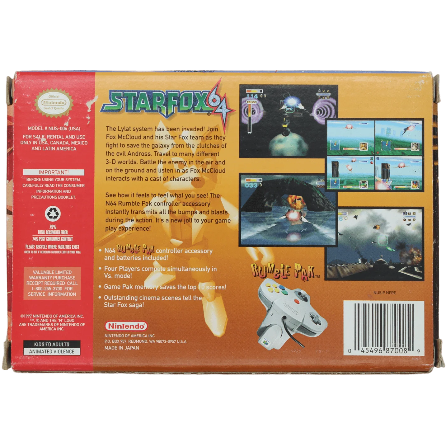 Star Fox 64 [Rumble Pak Bundle] + Box - Image 2